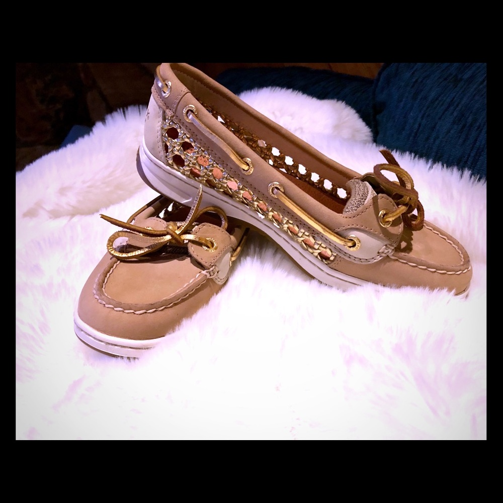 Sperry Top-Sider gold & beige boat shoes